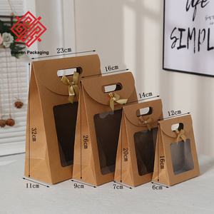 Baoren Eco-Friendly Customized Transparent Window Kraft Paper Mailer Bags with Cotton Rope Handle <b>for</b> Candle and <b>Gift</b> Packaging - Product Image 4