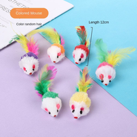 Jouet pour chat en peluche coloré et mignon en forme de souris avec son de hochet, jouet interactif pour chat d'intérieur