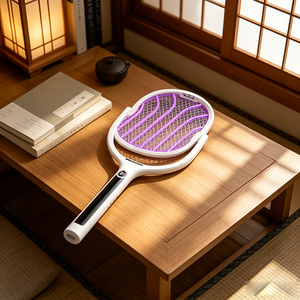 <span class=keywords><strong>Raquette</strong></span> anti-insectes <span class=keywords><strong>électrique</strong></span> portable avec affichage numérique de la puissance et lampe de nuit intégrée - Product Image 2