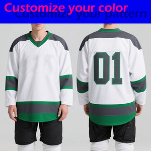 Nouveaux maillots de hockey brodés en sergé personnalisés OEM uniformes de hockey par sublimation maillot de hockey à redressement rapide - Product Image 2