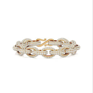 Premium 925 Sterling Silver Cuban Link Bracelet Lab Grown Moissanite Diamond Smooth Shine Minimal Jewelry - Product Image 1