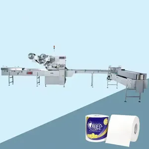 Máquina automática de embalagem de sacos de papel higiênico para papel higiênico, fácil operação, papel higiênico, rolo de maquiagem, máquina de embalagem de papel higiênico