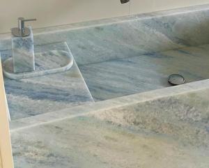 Encimeras de Mármol Azul Cristal, Cubiertas de Tocador y Mesas, Lavabo de Baño de Mármol Azul - Product Image 5