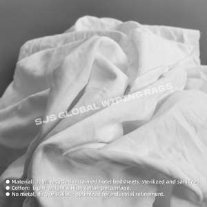 Trapos de Limpieza Industriales de Algodón Blanco 100% Reciclado de Camisetas, 10 kg, para Taller - Product Image 4