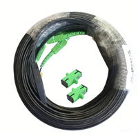 Kabel Patch Cord Fiber Optik Flat Drop Pre-connectorized G657A G652D SC APC Simplex 1 Core untuk FTTH Telecom