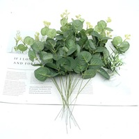 Daun Eucalyptus Buatan Bentuk Koin 30-100cm Gaya Instagram Minimalis Aksesoris Rangkaian Bunga Pernikahan Bunga buatan, tanaman buatan