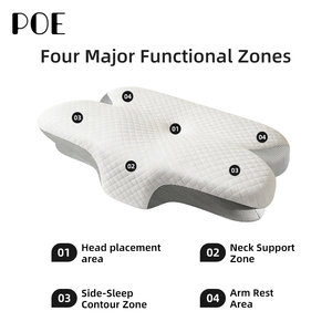 Oreiller <span class=keywords><strong>cervical</strong></span> ergonomique moderne et personnalisable pour soulager la douleur et favoriser le confort du sommeil avec mousse à mémoire de forme - Product Image 4