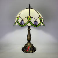   Lampe de bureau en verre mosaïque coloré, lumière décorative de nuit, style classique antique, lampes d'éclairage
