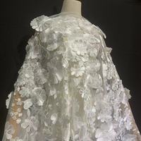 Nueva Tela de Organza con Bordado de Flores en 3D, Colorida y Vibrante, con Diseño de Puntos y Rayas, Tejida y Elástica, para Vestidos de Niña