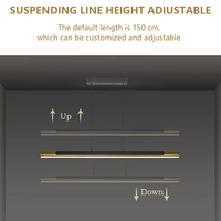 Suspension linéaire architecturale à hauteur réglable, en aluminium texturé dépoli, pour îlot de cuisine et éclairage décoratif domestique