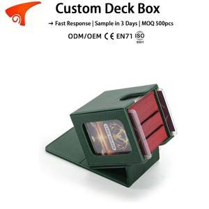 Boîte de rangement Torson écologique en PU à 2 fenêtres, étui étanche personnalisé pour 100 cartes de jeu Yugioh Commander CCG, capacité d'un gallon, breveté - Product Image 1