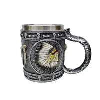 Tasse de Bar Viking nordique en acier inoxydable, tasse à bière crâne, cadeau d'halloween pour hommes, vente en gros