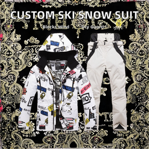 Custom Plus Size Zipper Waterproof Breathable Windproof Allover Printed Winter Mens <b>Ski</b> & Snowboard Suit - Product Image 2