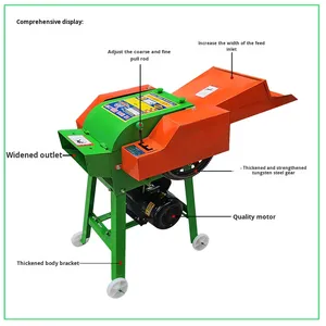 Nuevo <span class=keywords><strong>Picador</strong></span> de Pasto Seco y Húmedo, Cortador Horizontal de Tallos de Maíz, Trituradora de Alimentos, Pequeño Triturador Doméstico de 220v, Alimentador de Ganado Ovino, 3 Meses - Product Image 2