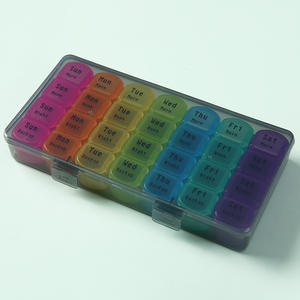 Organizador de pastillas a prueba de humedad 7 días 4 veces al día pastillero semanal mañana mediodía noche pastillero 28 Gird Mediciation para todos los medicamentos - Product Image 4