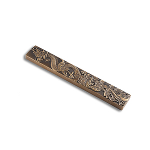 Retro Creative Design Rectangle Gold Plated Straight <b>Brass</b> Ruler <b>Letter</b> Paper Weight - Product Image 3