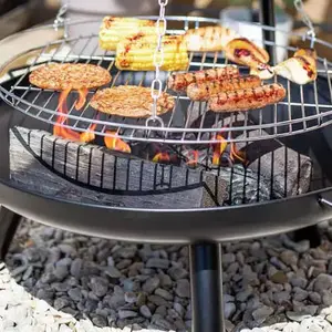 Manufacturer Adjustable Cooking Height Wood Fire Pit Charcoal Hanging Bbq Grill