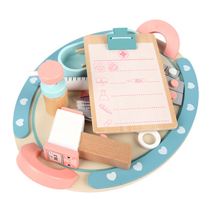 Enfants enfants semblant jouer en <span class=keywords><strong>bois</strong></span> maison de jeu jeu de rôle <span class=keywords><strong>chariot</strong></span> jouet médecin infirmière plateau médical ensemble jouets pour enfants - Product Image 4