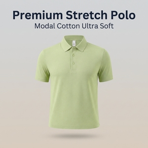 Polos de Lujo Premium para Hombre, Mezcla de Algodón Modal Sedoso, Corte Ajustado, Personalizables con Marca, MOQ Bajo - Product Image 1