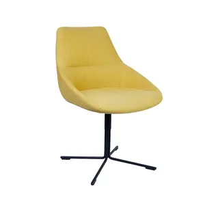आधुनिक डिजाइन कार्यालय फर्नीचर पीले कपड़े मोल्ड फोम आराम कुर्सी के बिना आर्मरेस्ट चेयर