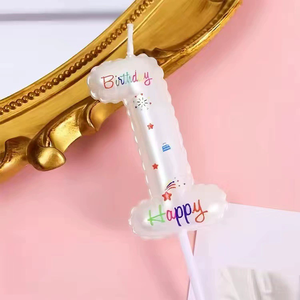 Velas de <span class=keywords><strong>Cumpleaños</strong></span> con Forma de Globo, Números del 0 al 9, de Cera de Parafina, Adornos para Pasteles con Empaque Individual para Fiestas de <span class=keywords><strong>Cumpleaños</strong></span>, Venta al Por Mayor - Product Image 6