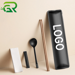 Biểu Tượng Tùy Chỉnh Cá Nhân Dùng Một Lần Dao Kéo Mô Nhà Hàng Đũa Spoon Set Với Kraft Túi Giấy Bao Bì Độc Lập - Product Image 2
