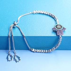 Collier Tennis de table oeil du diable, amulette Talisman plaqué or argent réglable, kiga/bracelet bleu œil argent 2020 - Product Image 4