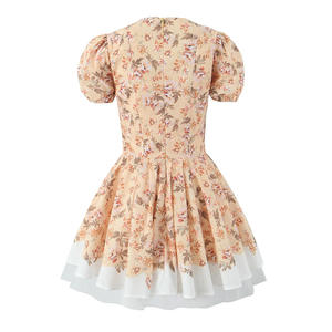 Abito Mini Casual da Donna con Scollo a V, Stampa Floreale, Maniche Corte e Lacci Frontali - Product Image 2