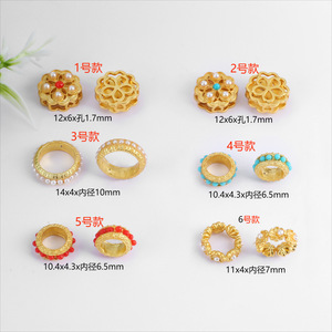 Cuentas espaciadoras de imitación de perla con incrustaciones de oro antiguo 12x6x1.7mm, mosaico, accesorios de joyería DIY para pulseras y collares - Product Image 2