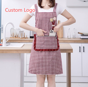 ผ้ากันเปื้อนผ้าฝ้ายทนทานกันน้ำกันน้ำมันระบายอากาศได้ดีใช้ในครัวทำอาหารที่บ้าน - Product Image 3