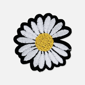 Parche Bordado de Flores, Parches de Bordado de Margaritas Blancas para Coser o Planchar en Ropa Personalizada - Product Image 1