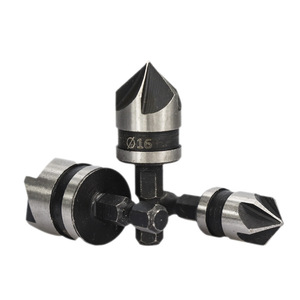 Hexagonal Round Shank Chamfering <b>Tool</b> 12 16 19mm Carbide Tipped <b>Woodworking</b> Hole Opener Countersink Set - Product Image 3