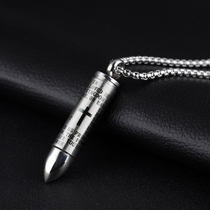 Thép Không Gỉ Có Thể Mở Bullet Men Mặt Dây Chuyền Vòng Cổ Có Thể Được Unscrewed Mens Cross Vòng Cổ Hiphop Trang Sức - Product Image 6