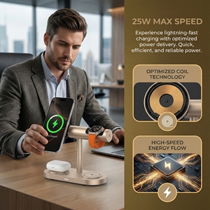 Station de charge 7-en-1, 25W avec ventilateur de refroidissement, <span class=keywords><strong>chargeur</strong></span> magnétique <span class=keywords><strong>sans</strong></span> <span class=keywords><strong>fil</strong></span> pour <span class=keywords><strong>iPhone</strong></span> 17 16, <span class=keywords><strong>Apple</strong></span> Watch, AirPods, Pixel <span class=keywords><strong>10</strong></span> - Product Image 4