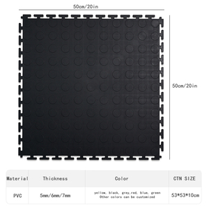 Dalles de sol en PVC bon marché d'usine 50*50*6mm, tapis de sol en vinyle plastique pour atelier, <span class=keywords><strong>garage</strong></span>, entrepôt, salle d'exposition, usage intensif - Product Image 6
