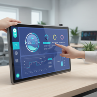 PC industriel Huiyuan 21,5 pouces à écran tactile 10 points, cadre ouvert, 1080P, compatible Raspberry Pi 4/3, Linux, Windows, boîtier métallique IP65
