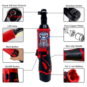 Llave de Trinquete Eléctrica Inalámbrica Industrial con Motor sin Escobillas de 3/8 Pulgadas y 90 Grados, Portátil, Multifuncional, con Batería Recargable - Product Image 4