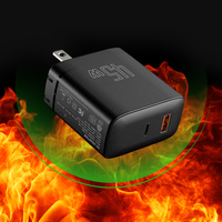 Chargeur mural USB Type-C GaN 45W Shenzhen Lvxiangyuan, PD QC 3.0, prise US, certifié UL FCC DOE Level VI ETL, compatible iPhone 11-16 Samsung