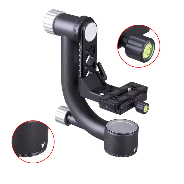 Professional Carbon Fiber Gimbal Head Mini Tripod Ball Head Professional Lightweight and Portable Gimbal Head Stabilizer