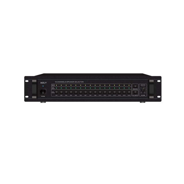 16 Zone Speaker Selector PA Peripheral Equipment Multi Channel Power Sequencer for pa System