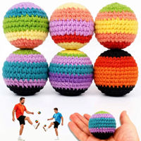 Hacky Sack de Peluche Tejido a Crochet Hecho a Mano, Juguete Personalizable para Patinar y Hacer Malabares al Aire Libre, para Niños y Adultos, Juego Deportivo
