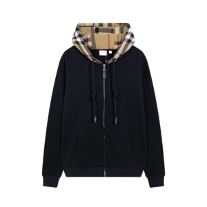 2026 New Trend Casual High-Style Plaid Hat Designer Style Vintage khaki Bur berry <b>Zipper</b> <b>Jacket</b> for Men - Product Image 5