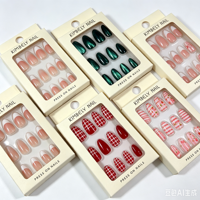 Ongles artificiels faits à la main de haute qualité à prix de gros avec colle, OEM ODM, étiquette privée, faux ongles
