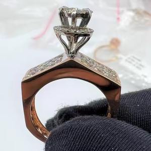 แหวนหมั้นเพชรหรู 14K 18K ทองคำแท้ ทรงบริลเลียนต์ คัต เพชรขาว สี G รับรองโดย VDS เครื่องประดับเจ้าสาว - Product Image 4