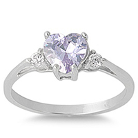 Bague en argent sterling 925 avec zircon cubique et quartz lavande clair, très tendance