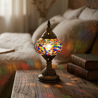 Lampe de table en mosaïque turque, faite à la main, style rétro vintage, lampe de bureau pour chambre à coucher, hôtel, café, décoration romantique, éclairage, lampe turque