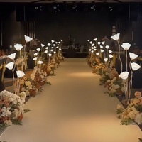 Accessoires de mariage, décoration de mariage, lampe LED, ornement en métal doré, guide de chemin, lampe en forme de fleur, décorations de scène de mariage, lumières de fête