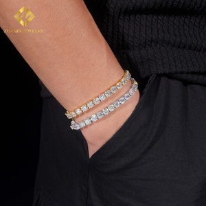 ZUANFA JEWELRY Ensemble de bijoux Hip Hop pour homme, Collier et bracelet tennis en argent 925 plaqué rhodium, entièrement sertis de diamants ronds - Product Image 6
