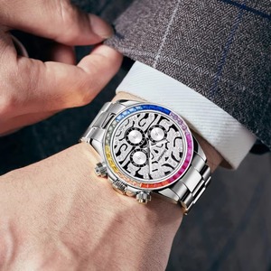 Luxury Sport <b>Automatic</b> Mechanical Watch Men Hip Hop 39mm Sapphire Crystal 3ATM Water Resistant Stainless Steel Butterfly Clasp - Product Image 3