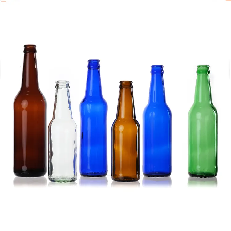 Benutzer definierte 187ml Mini kleine grün braune transparente Burgunder Rotwein flasche Glas Bierflasche